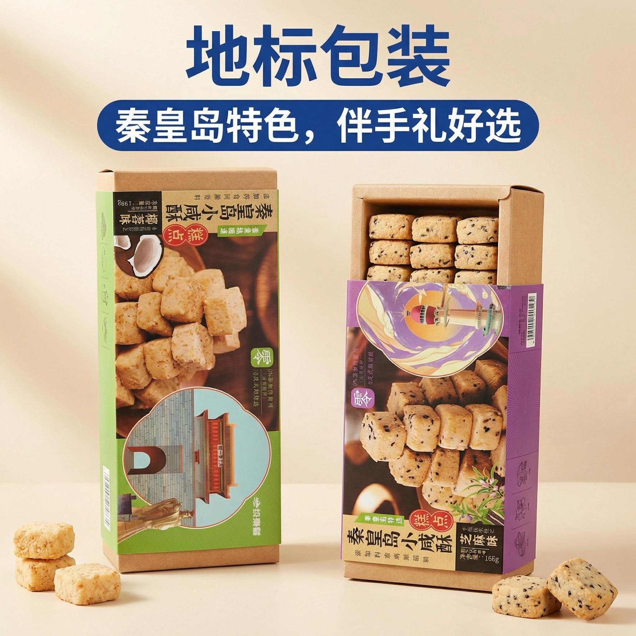 秦皇岛小咸酥椰蓉点心零食北戴河特产伴手礼礼盒装一统秦皇