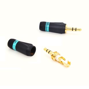 纯铜镀金3.5mm耳机插头立体声3节aux音频线 DIY耳机线维修耳机用