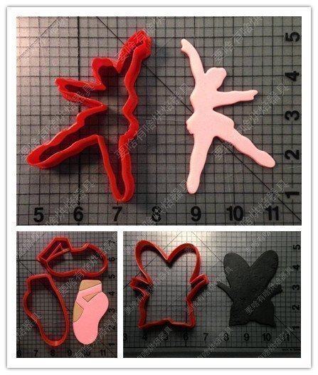 芭蕾舞女舞裙3d打印饼干模具Ballerina卡通翻糖蛋糕切模 烘焙工具
