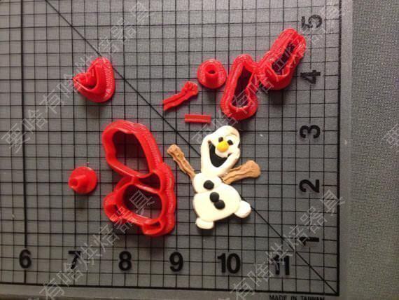 冰雪皇后快乐雪宝 塑料立体饼干切模 DIY蛋糕烘焙工具 家用蒸加深