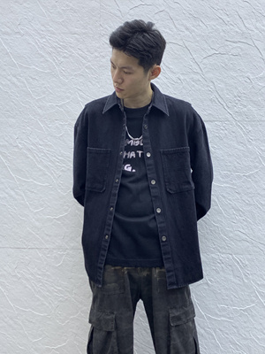 潮牌美式复古长袖衬衫春秋季宽松休闲百搭外套牛仔cleanfit博主