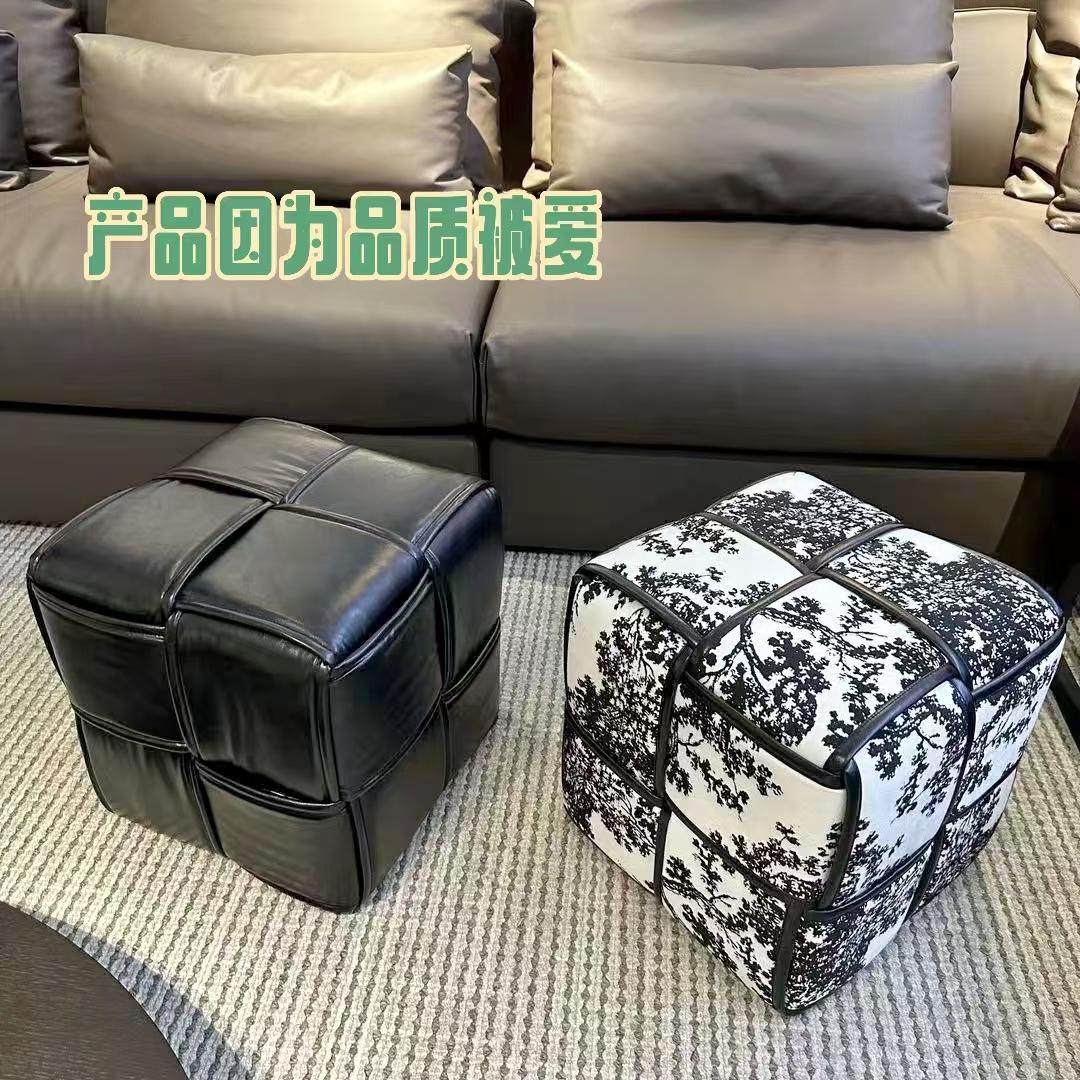 中古风坐墩换鞋家用沙发网红儿童脚踏客厅矮凳凳子门口化妆板凳子