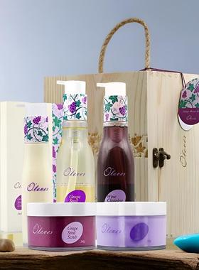 OLEVER葡萄庄园手部护理套装手膜磨砂葡萄籽精华护手霜按摩乳膏液