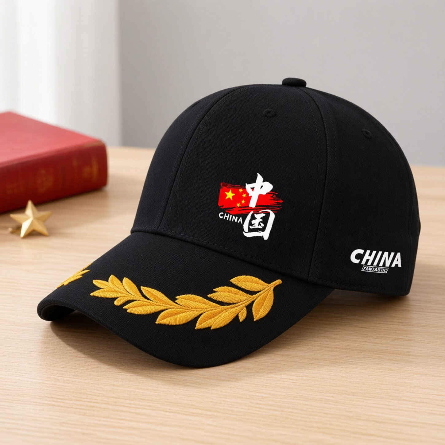 CHINA国潮中国麦穗帽男四季显脸小防晒遮阳鸭舌帽户外运动棒球帽