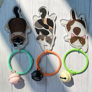 6折!李喜猫原创卡通可爱猫咪亚克力透明钥匙扣挂件2件包邮