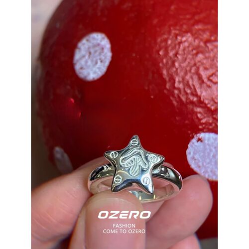 童趣时尚银色小蘑菇星星戒指