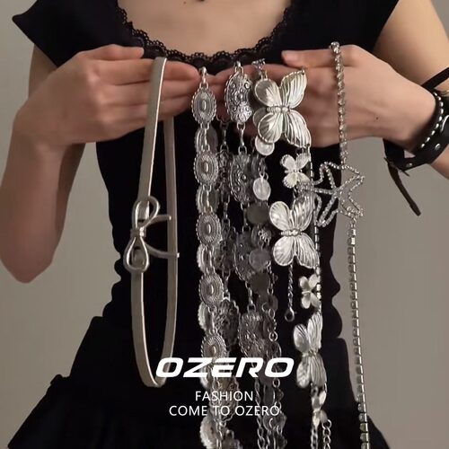 波西米亚复古银色金属蝴蝶腰链女小众高级感腰带配饰民族风配裙子