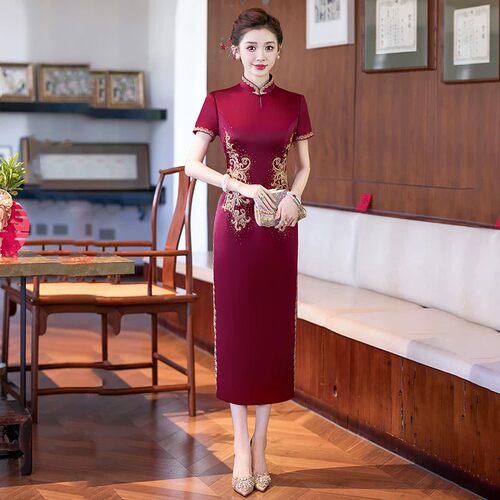 【满堂红】2026新款婚宴喜妈妈晚礼服旗袍高端轻奢结婚婆婆气质装