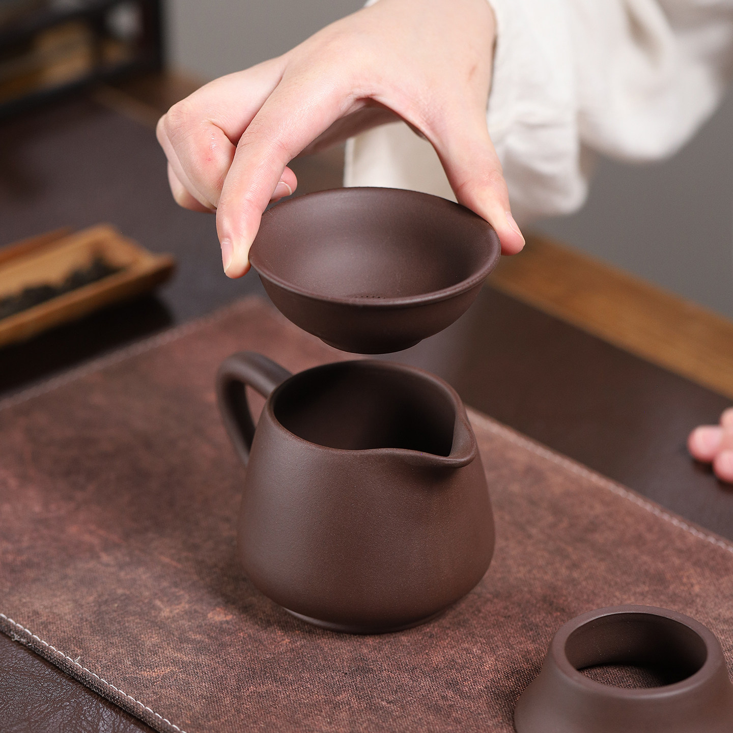 宜兴紫砂公道杯茶具套装纯手工图片