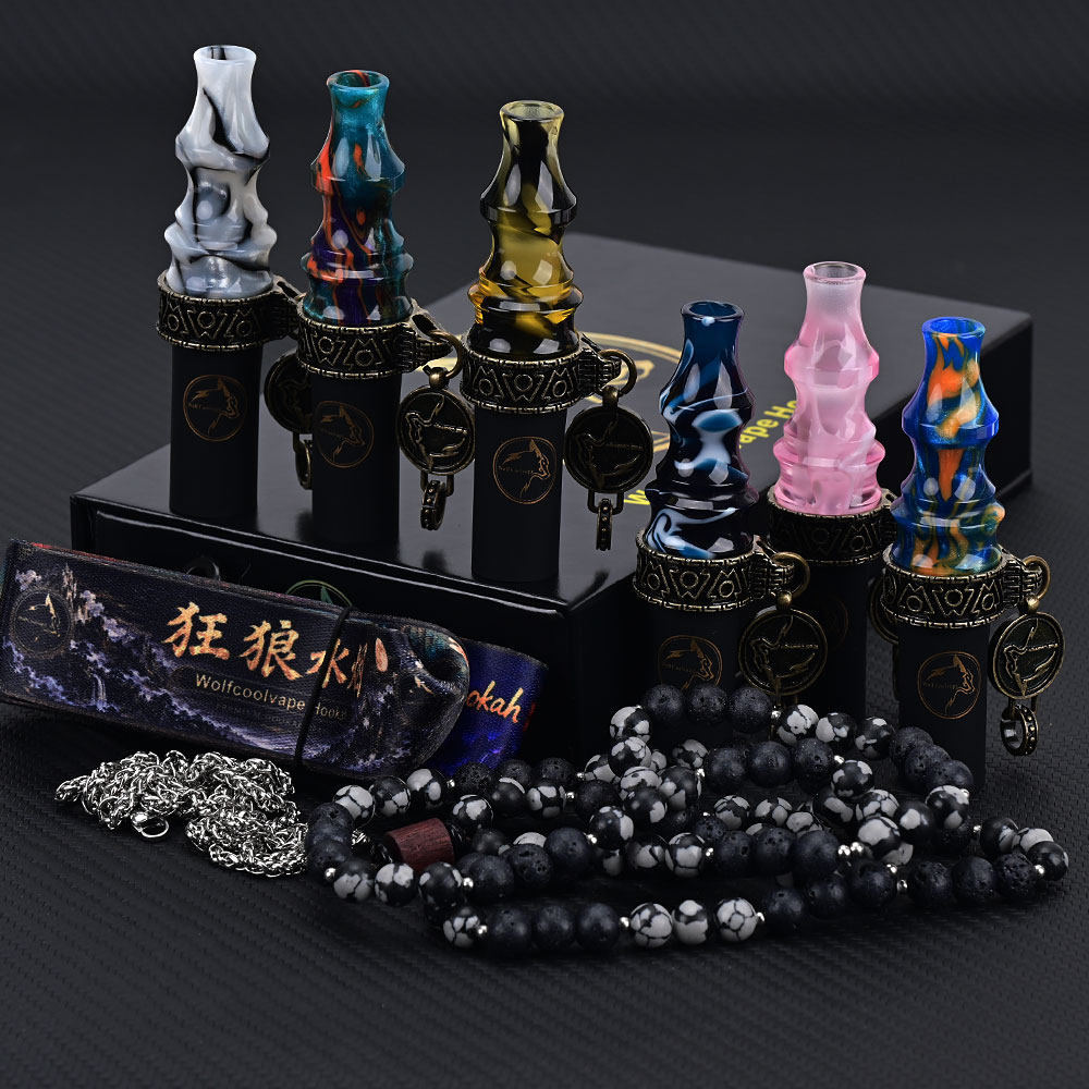 可拆式水烟工具 阿拉伯水烟配件 树脂水烟嘴 复古环扣配挂脖链