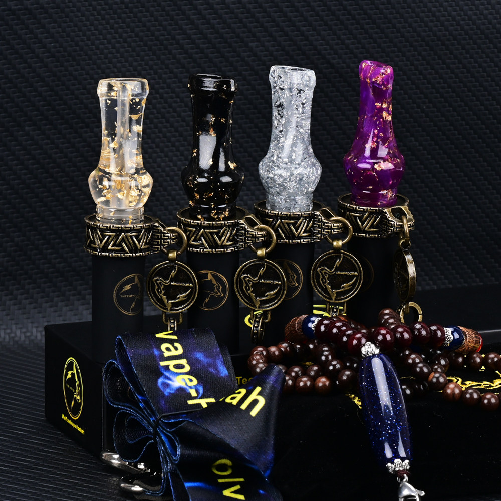 WOLF COOLVAPE 阿拉伯水烟配件金箔树脂烟嘴三角扣私人木链+挂绳