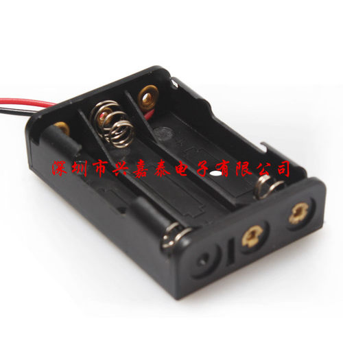 7号3节并排 没盖不带开关电池盒 4.5v AAA3节并排电池盒 七号三节