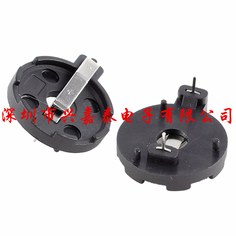 CR2032电池座CR2025通用纽扣电池座BS-3-1 直插黑色全新CR2016