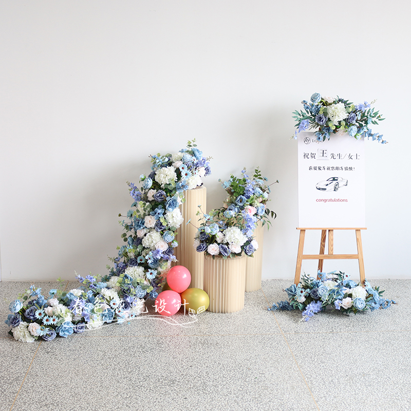 汽车展厅交车仪式仿真花布置4S店假花摆件橱窗美陈婚庆迎宾区装饰
