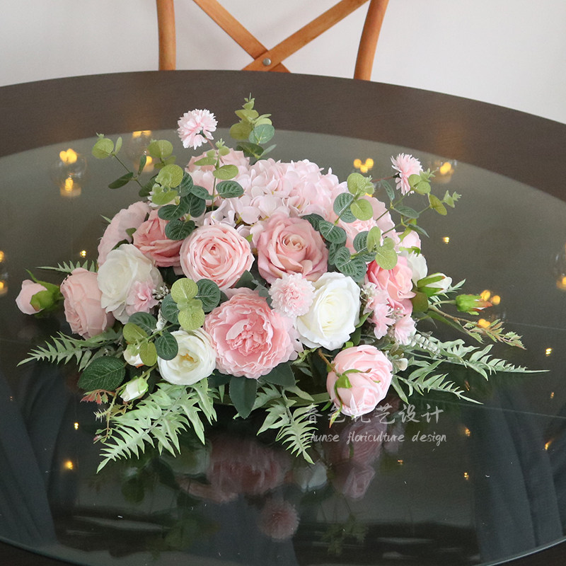 餐桌花艺酒店包厢圆形桌花