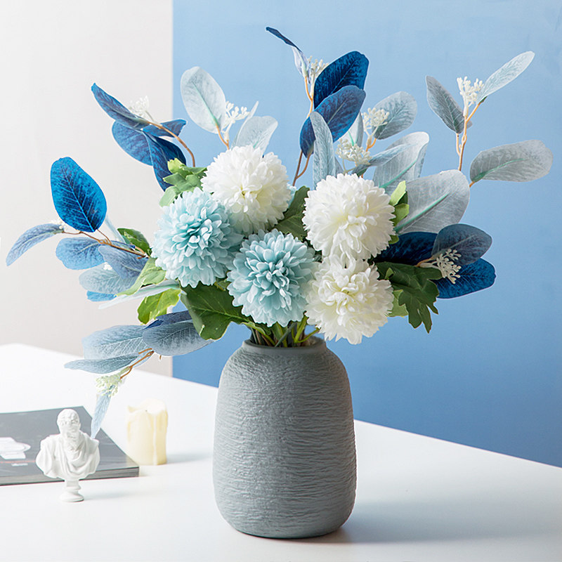 地中海欧式水养鲜花陶瓷花瓶摆件客厅插花北欧现代简约蓝白色网红,家居饰品,花瓶,淘宝优惠券,粉丝福利购,淘宝优惠卷