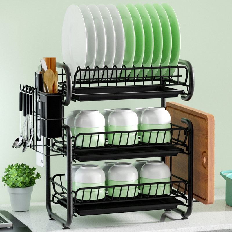 Drain rack, dish rack, dry tray rack, drip tray rack, tableware rack, kitchen storage rack, supplies storage rack