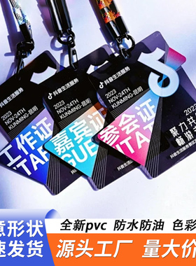异形pvc工作证创意工牌定制胸牌个性嘉宾证定做订工卡胸卡人像卡