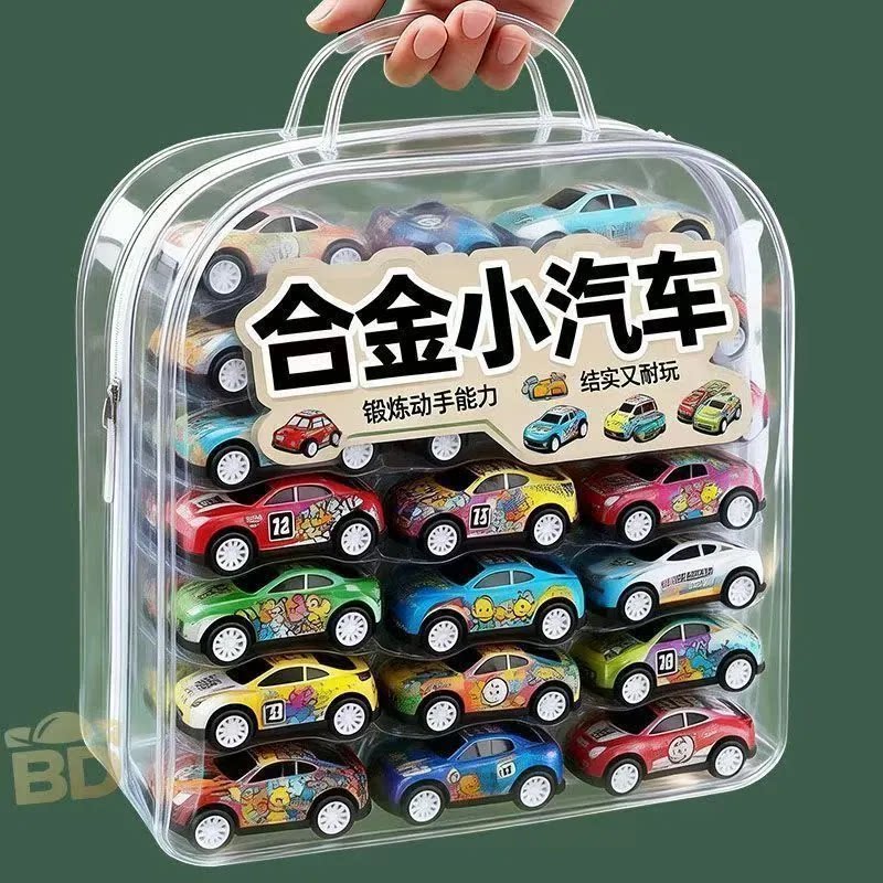 合金小汽车玩具套装儿童回力滑行卡通汽车模型3-16岁亲子
