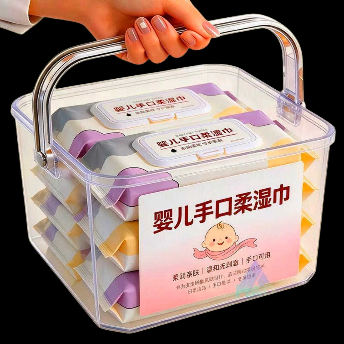 婴儿手口柔湿巾6包装480抽无刺激0添加温和便携大容量囤货特惠