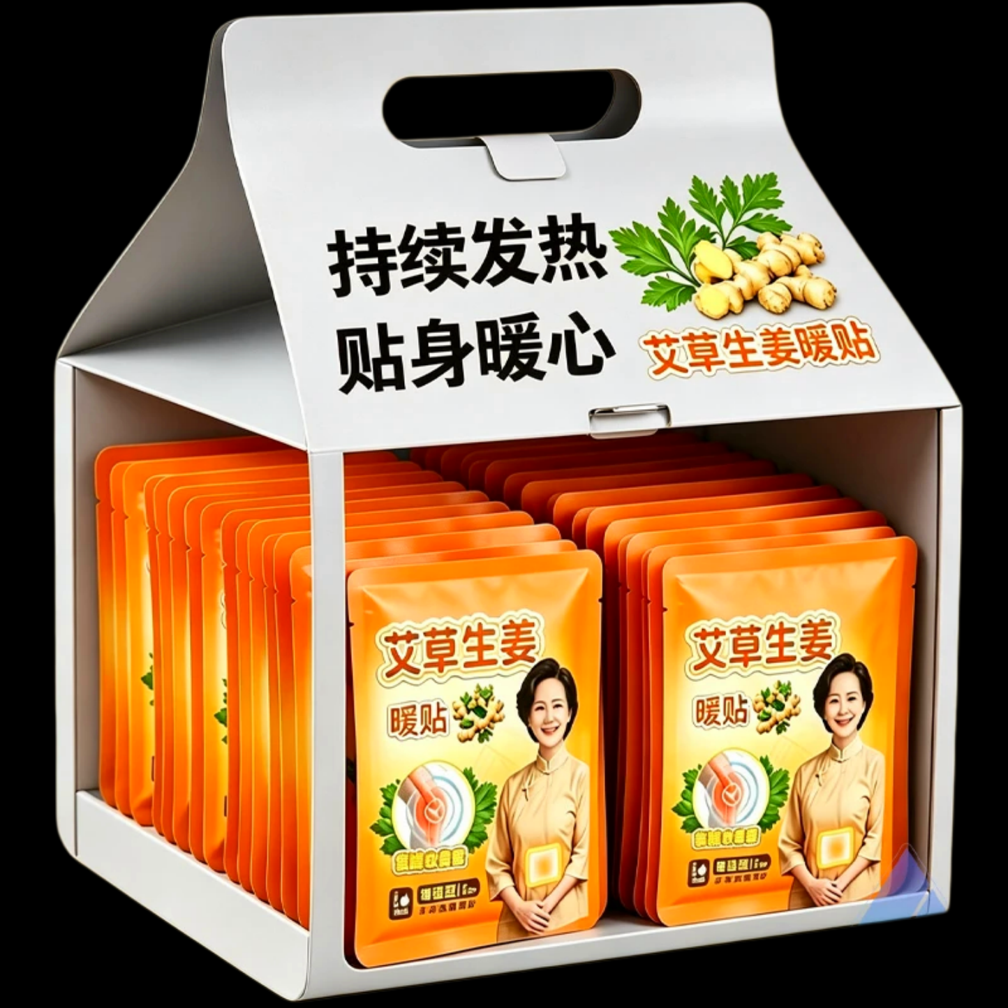 艾草生姜暖贴6小时发热防寒保暖全身可用增强型暖手贴发热贴祛湿