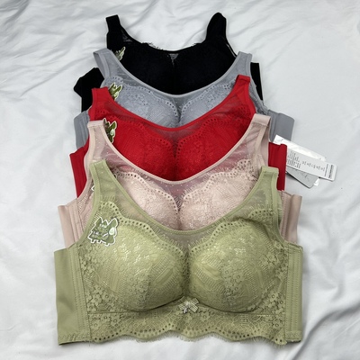 千春达兰3272乳胶大胸显小超薄聚拢无钢圈收副乳防下垂调整型文胸