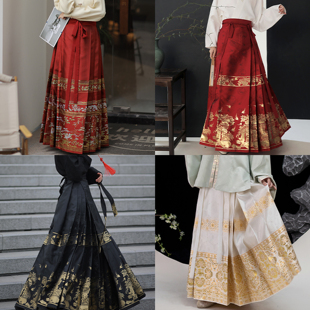 花朝记｜中国马面裙｜新年婚服汉服织金妆花织银马面裙【现货】