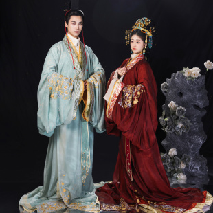 花朝记｜羲和望舒｜复原战国袍马山楚墓大放量拖尾直裾袍汉服男女