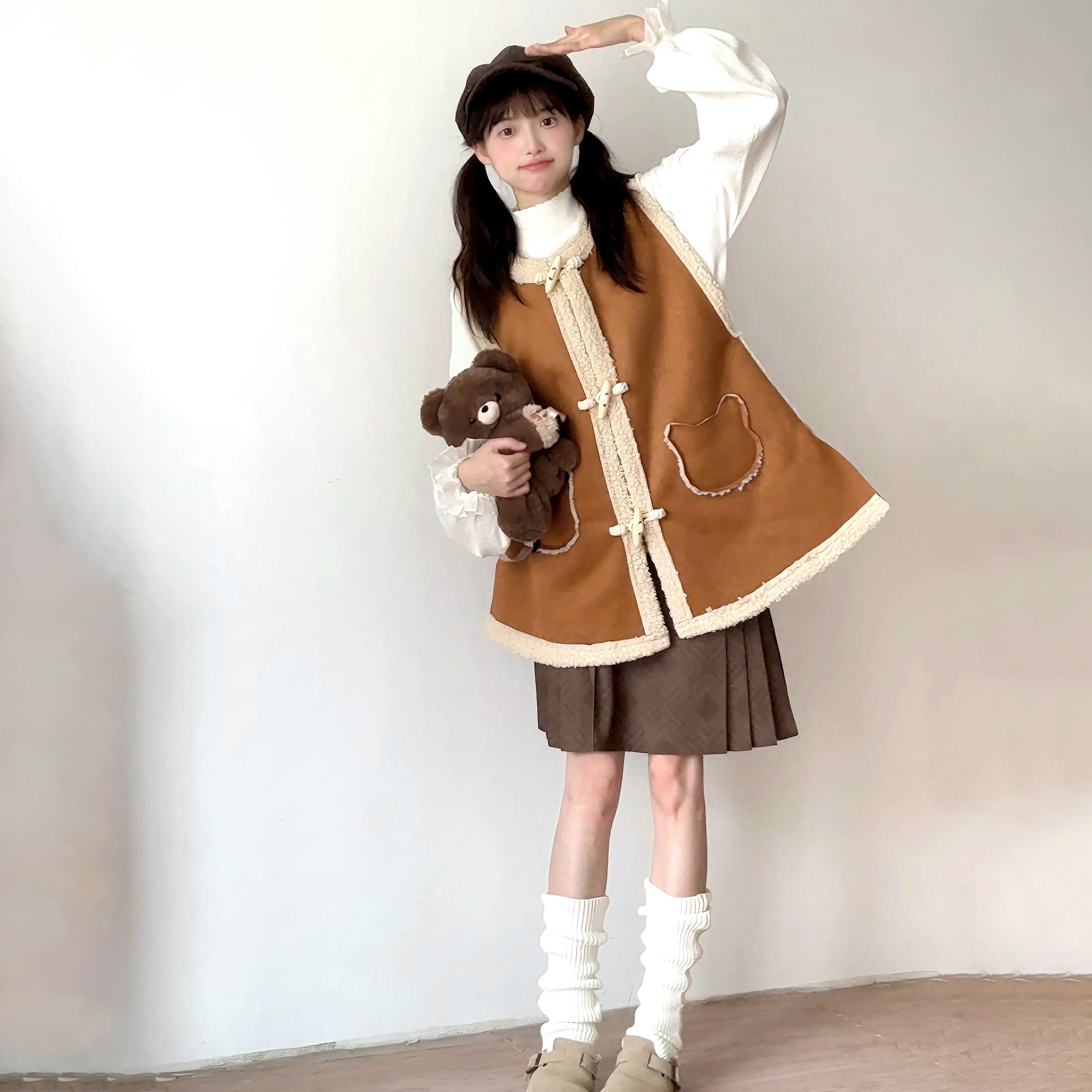 秋冬日常汉服猫咪比甲马面裙