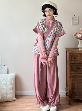 花朝记｜太阳花｜唐制汉服元素半臂灯笼裤打底衫夹棉碎花日常秋冬