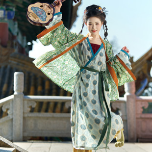 花朝记｜斗百草｜晋制汉服元 素褶衣交领长襦腰带宽松日常文艺风春