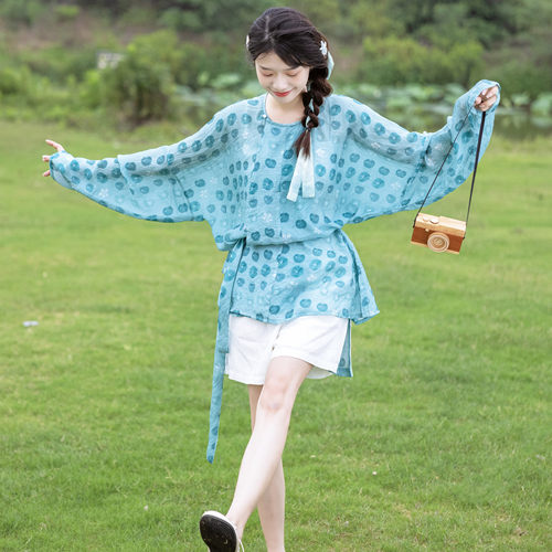 唐制圆领衫短裤人棉简约日常汉服