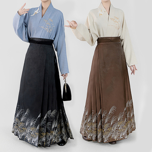 花朝记｜花花优选｜蒹葭｜日常汉服国风｜明制织金银马面裙飞机袖