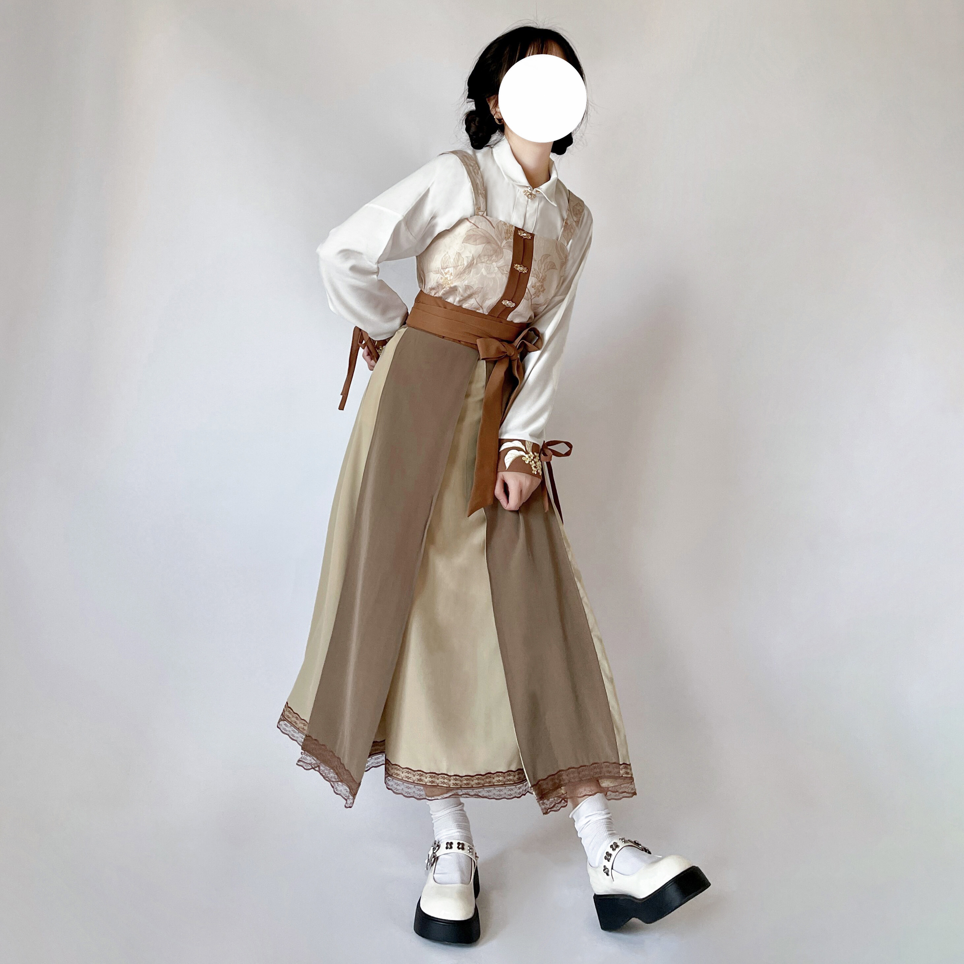 花朝记棉质透气抽绳袖口精美花纹