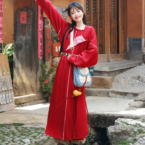 唐制男女同款三色圆领袍