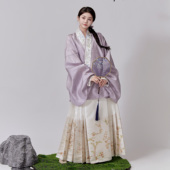 花朝记｜兰韶｜明制汉服马面裙花鸟裙对穿交短衫 绣花妆花传统日常