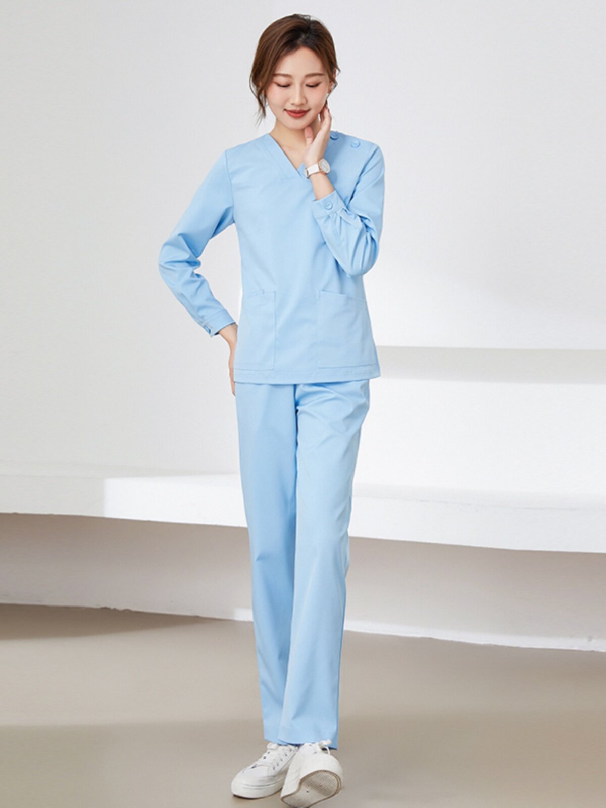 HAND WASHING CLOTHES FEMALE LONG SLEEVE DOCTOR OPERATING ROOM NURSE UNIFORM BRUSH HAND CLOTHES BEAUTY SALON ORAL DENTAL OVERALLS SUIT WOMEN