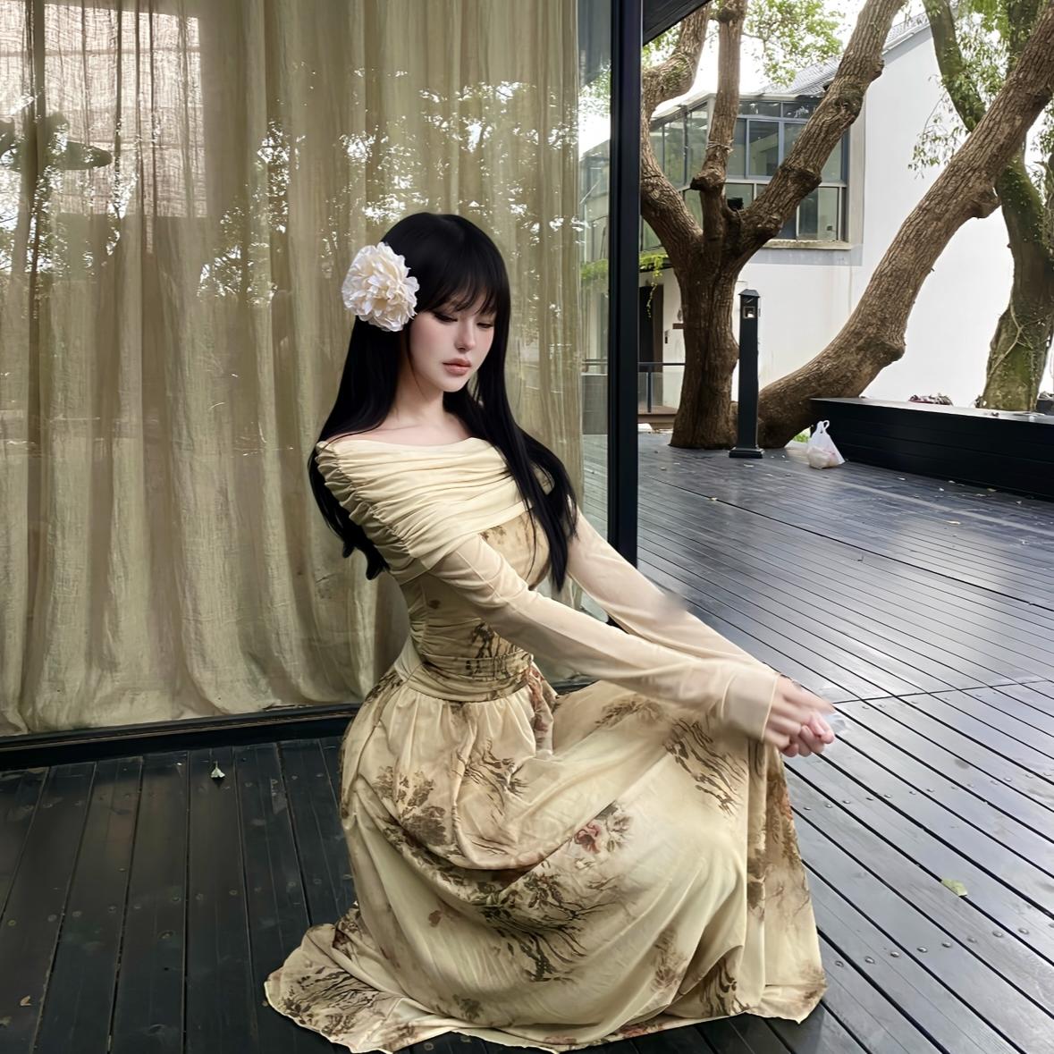 纯欲辣妹性感碎花连衣裙显瘦长裙