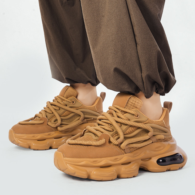 鞋子男款2026新款今年流行爆款小个子显高百搭高端增高厚底老爹鞋