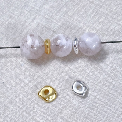 316钛钢真空镀真金色银色菱形隔珠隔片diy手工手串饰品配件材料