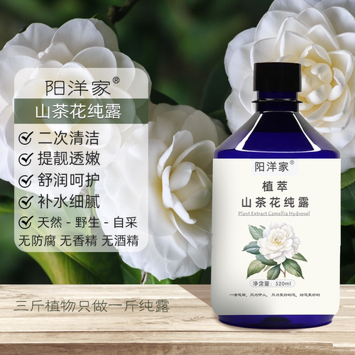 山茶花纯露520ml补水提靓护肤氧化细腻透靓二次清洁爽肤水喷雾水