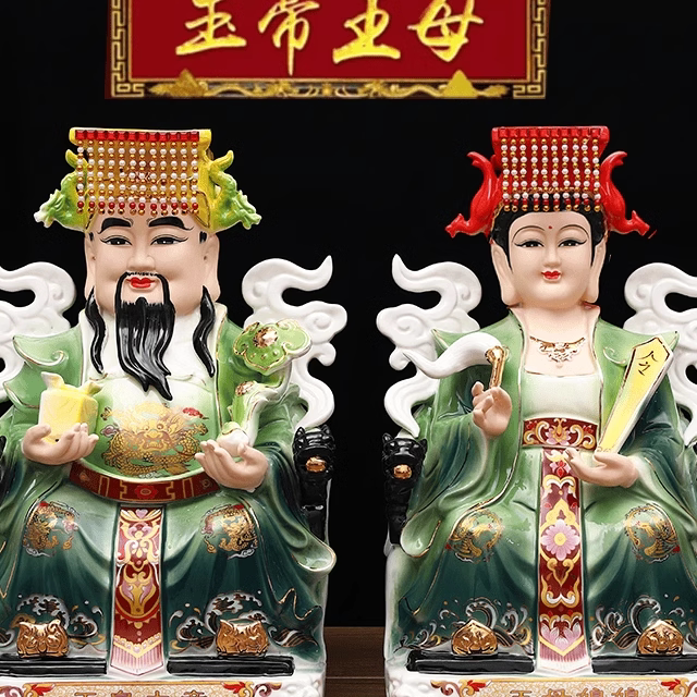 新款玉帝王母神像玉皇大帝王母娘娘像体真身家用佛堂供奉佛像摆件