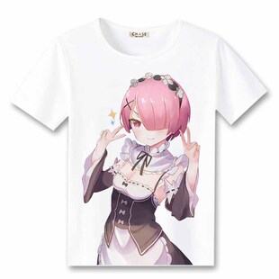 re从零开始的异世界生活周边短袖拉姆系列二次元衣服男女动漫T恤