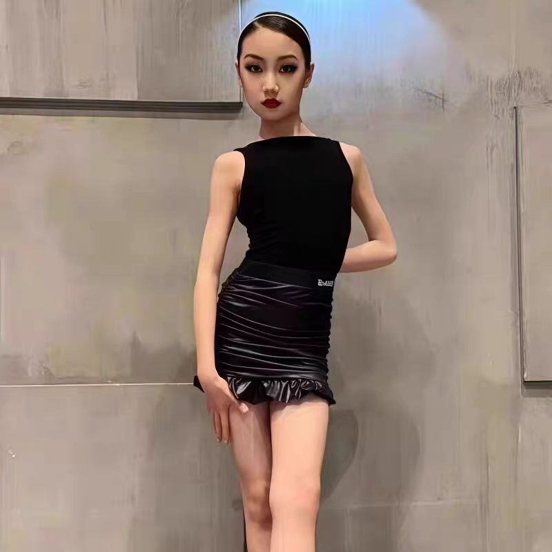 拉丁舞服女童2025夏季新款无儿童演出服