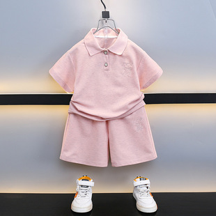 2025新款 男童夏装 Polo衫 童装 宝宝两件套儿童短袖 夏季 套装 小童夏款