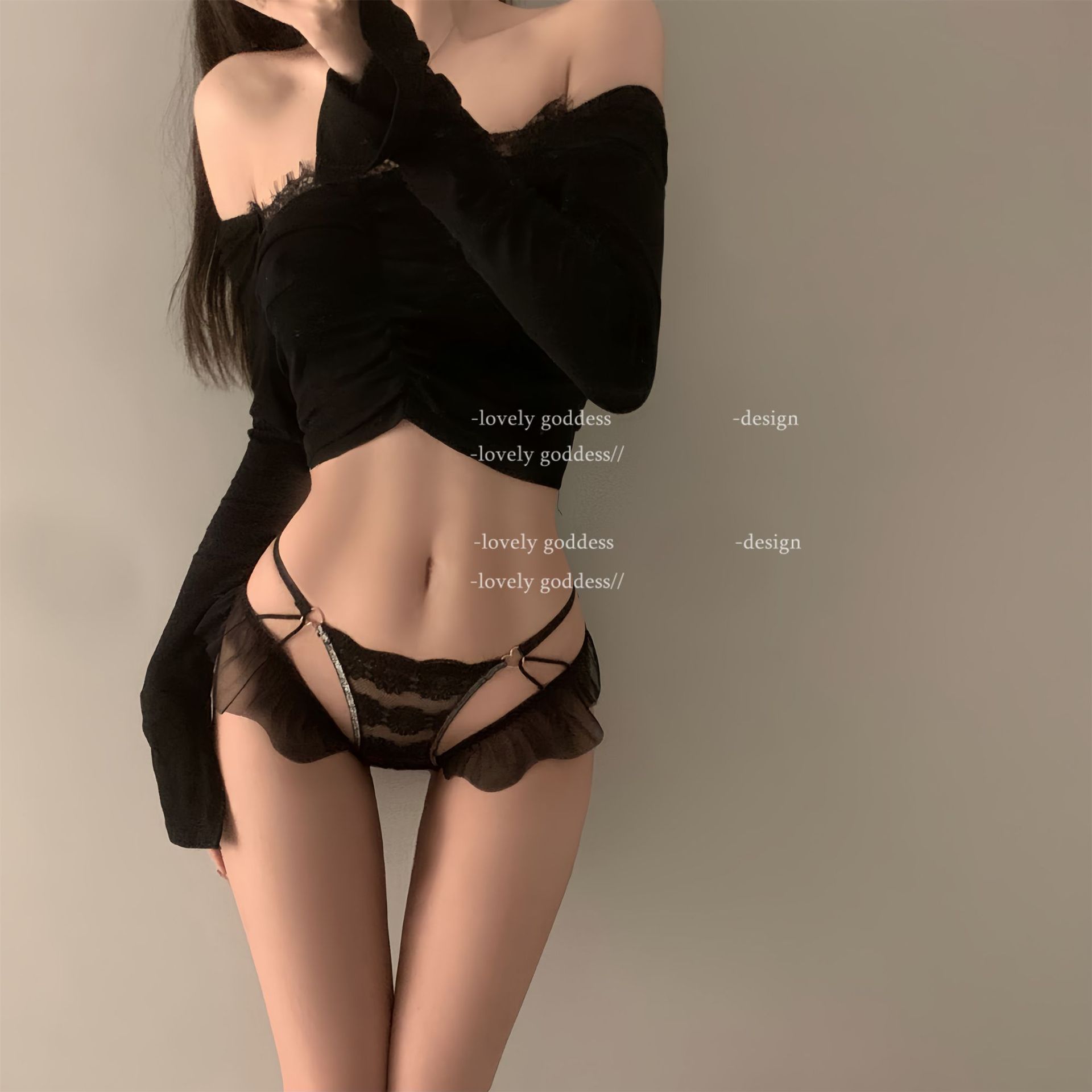 小性感日系蝴蝶结低腰纯欲少女内裤细带精致镂空透气蕾丝女