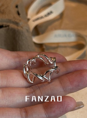 S925纯银复古荆棘食指戒