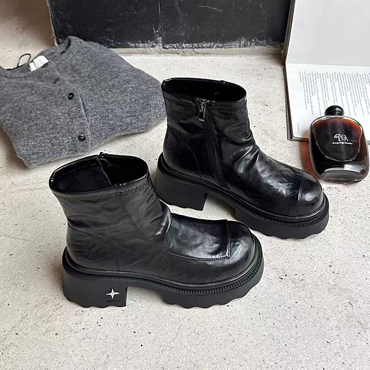 戈美其短筒加绒短靴女鞋