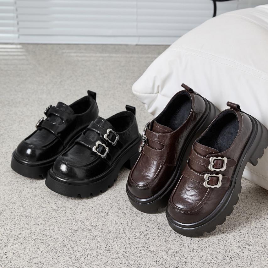 戈美其粗跟冬款休闲百搭女鞋