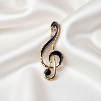 金色音符奢华小众西装防走光胸针